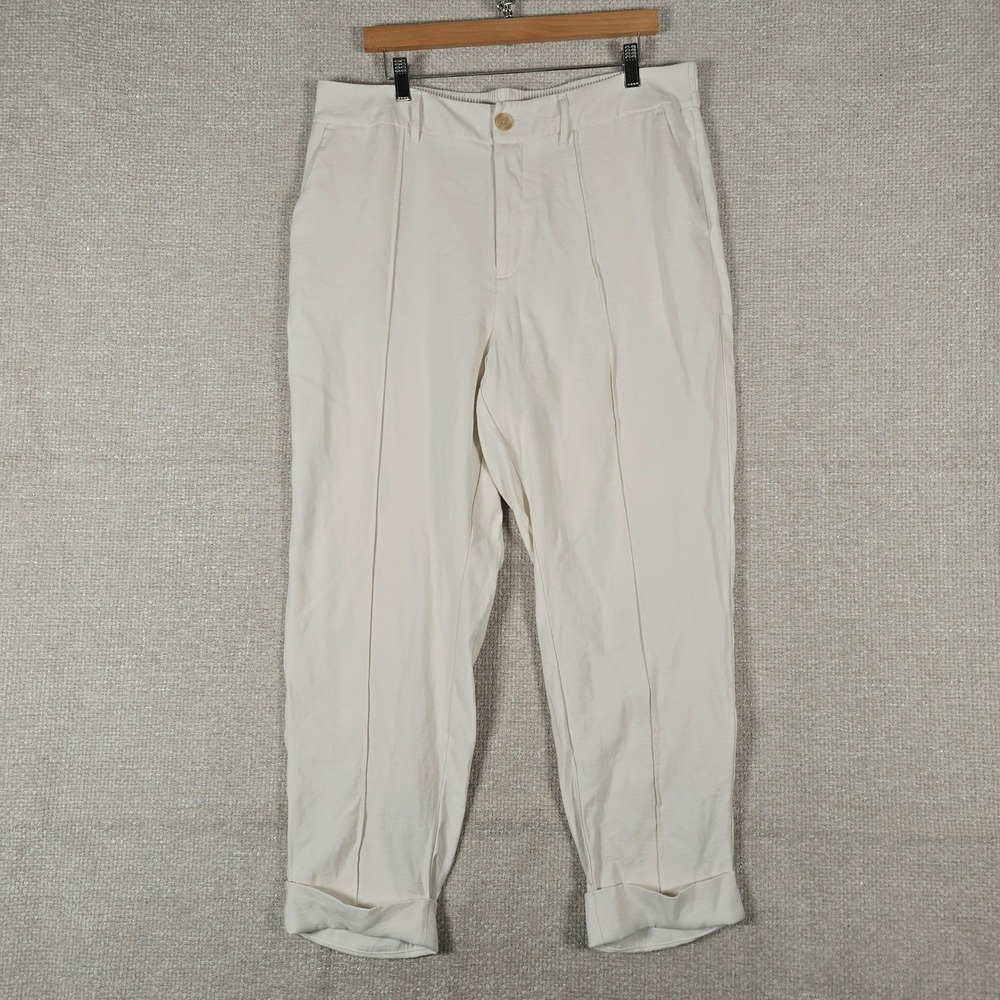 A New Day‎ Women Cream Tapered Leg Pants Elastic Back Waist Size 17 VN1107216